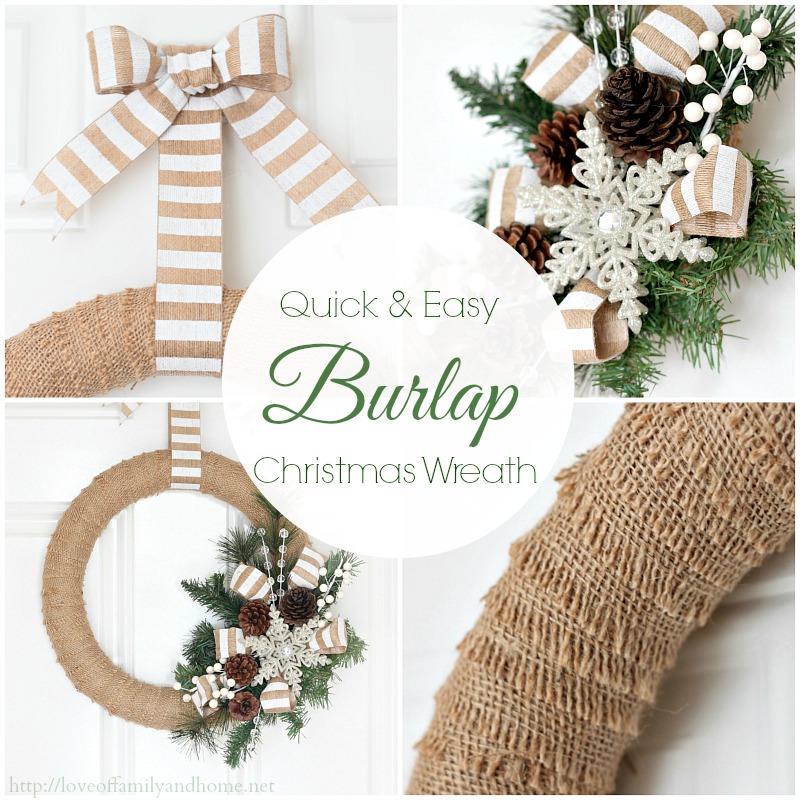 Quick & Easy Burlap Christmas Wreath {Tutorial}