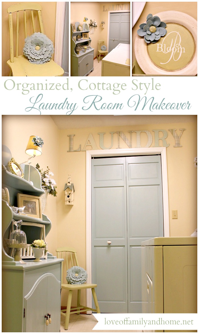 Organized, Cottage Style Laundry Room Makeover