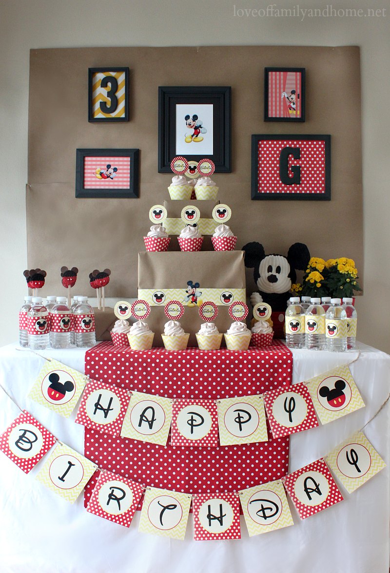 Mickey Mouse Birthday Party Ideas {Griffin Turns THREE} - Love of