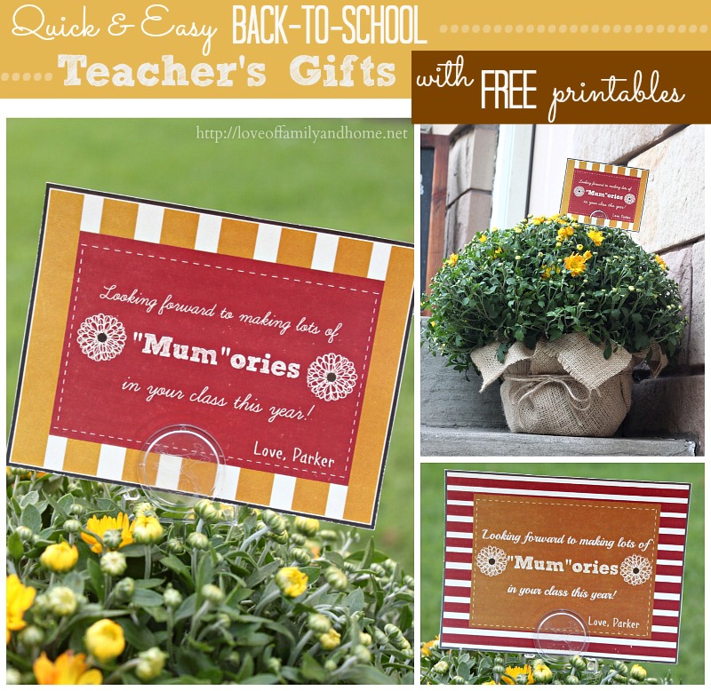 Back-To-School Teacher's Gift Idea with FREE printables