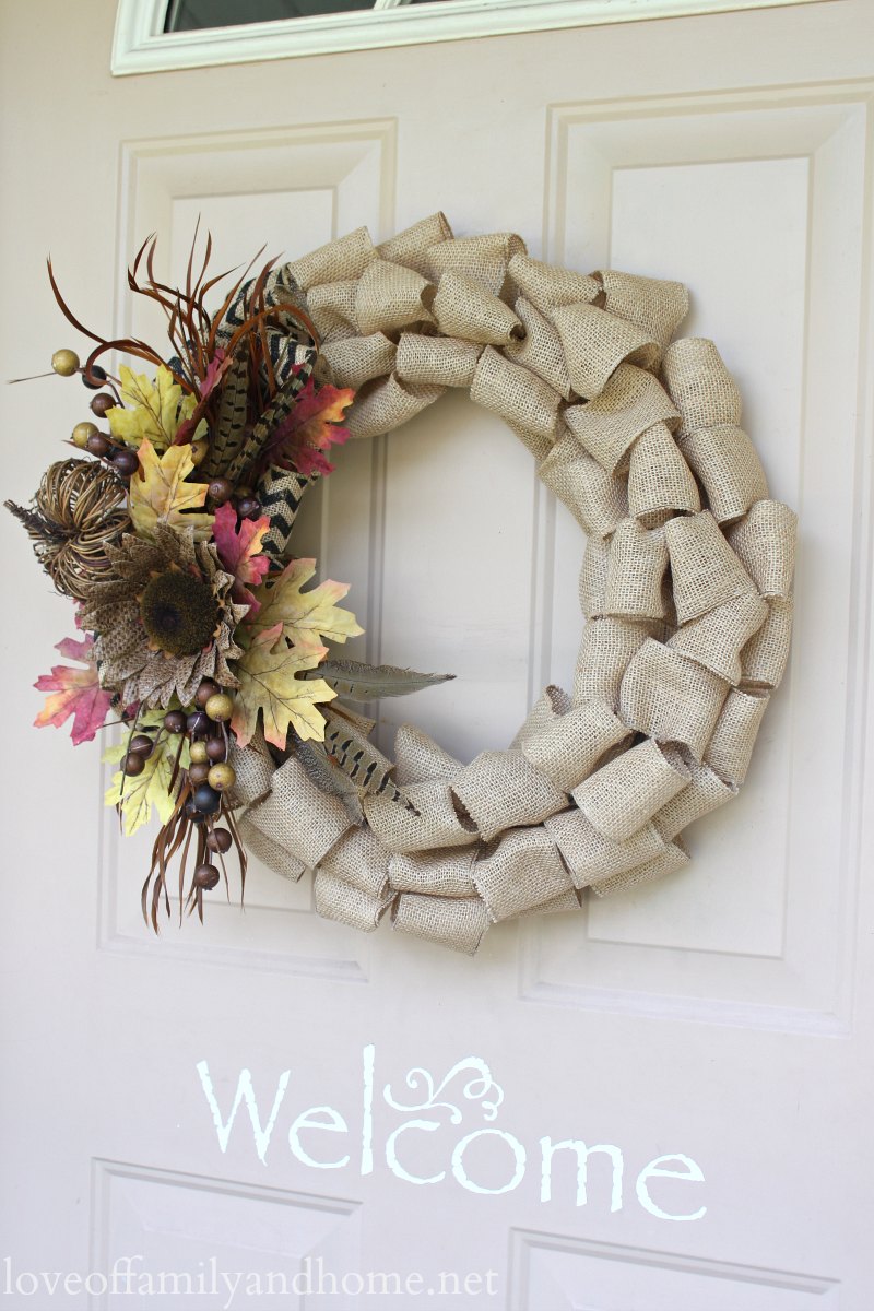 Simple DIY Burlap Wreath With Fall Flowers – Practically Functional