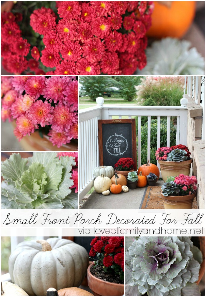 Small Front Porch Decorated For Fall