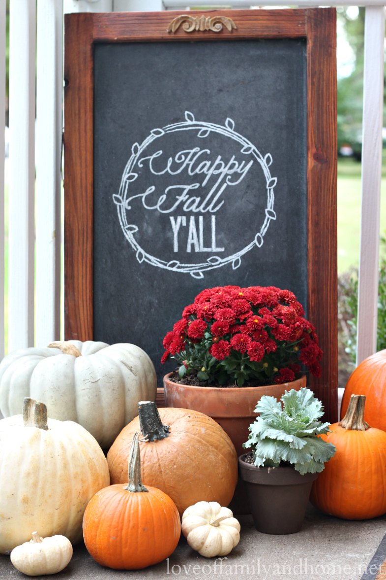 Chalkboard Party Decorations Our Fall Porch 2020 Fall Porch Decorating Ideas Love 