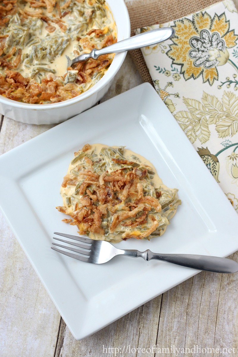 Easy Green Bean Casserole Recipe {with Cheese} - Love of Family & Home