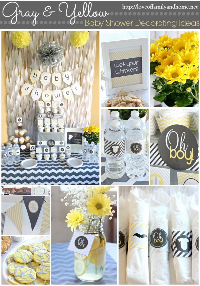 Gray & Yellow Baby Shower Decorating Ideas