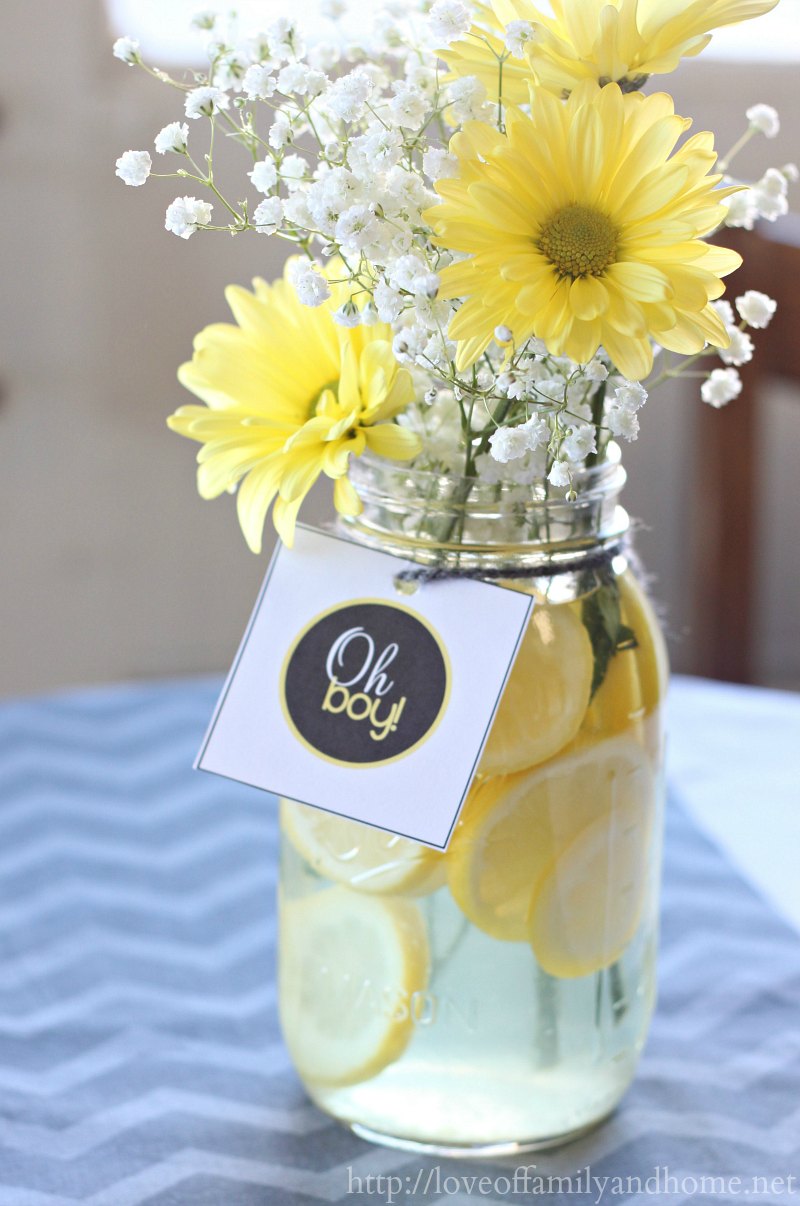 Baby shower decor with lemons