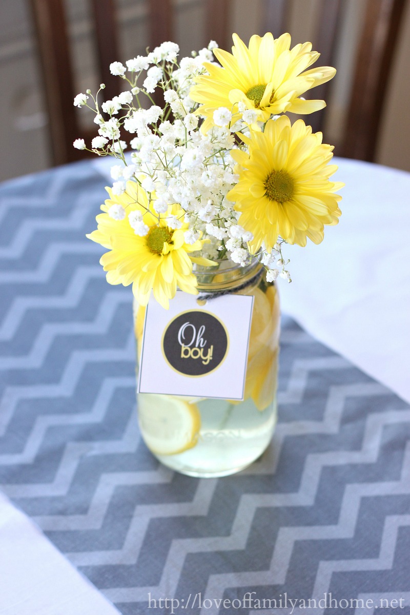 Gray & Yellow Baby Shower Decorating Ideas