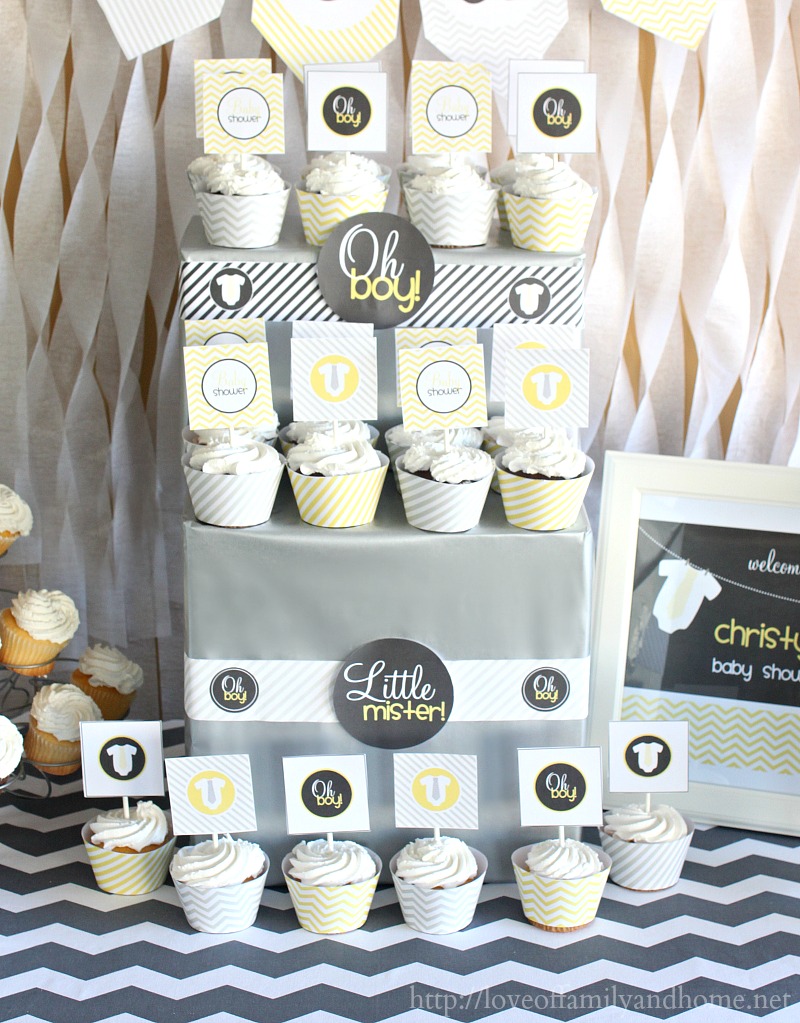 Gray & Yellow Baby Shower Decorating Ideas - Love of ...