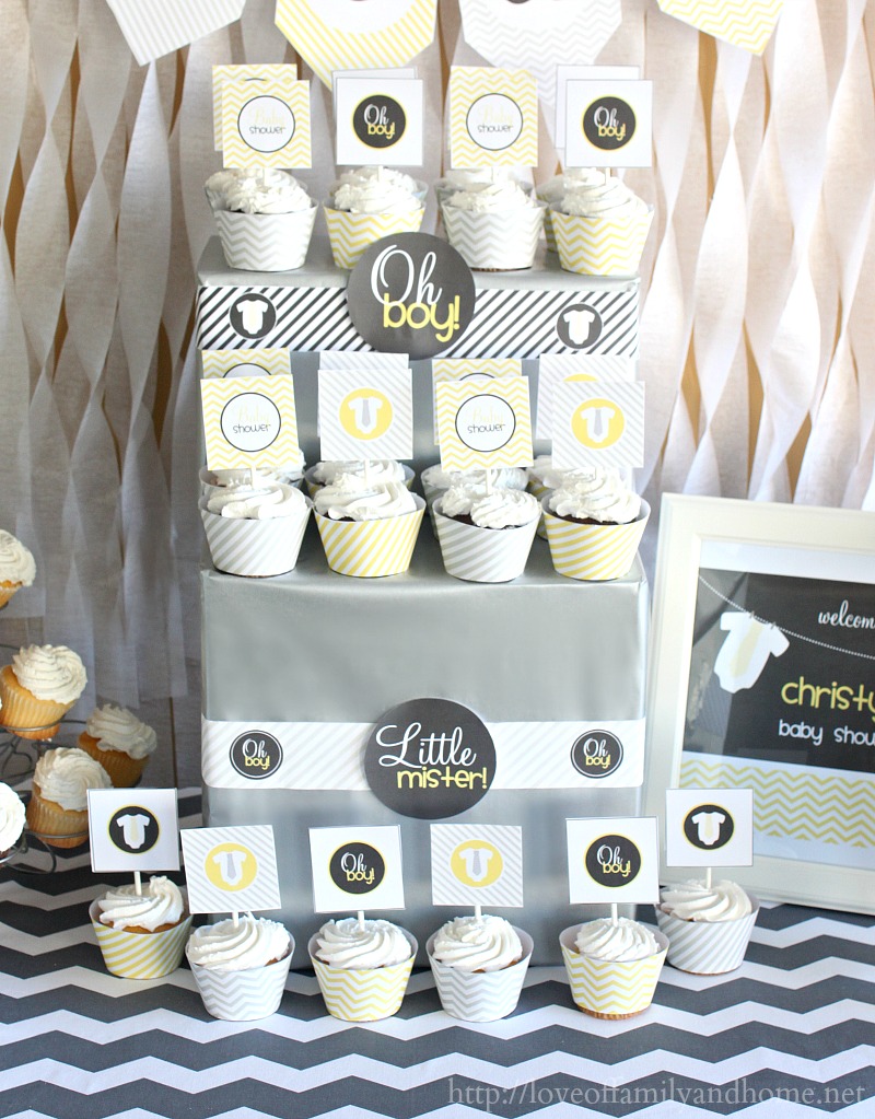 Gray Yellow Baby Shower Decorating Ideas Love Of Family Home   Shower 37 