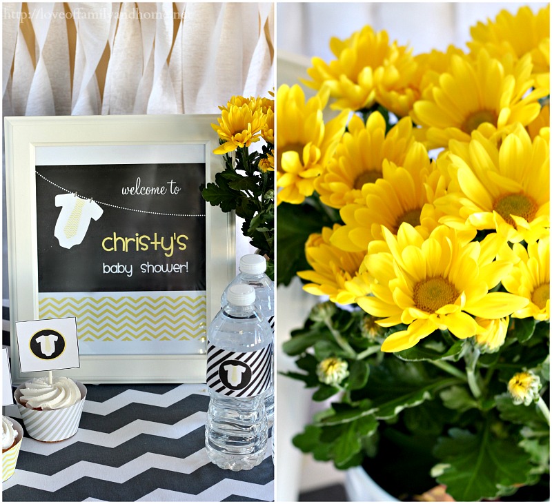 Yellow and store gray baby shower