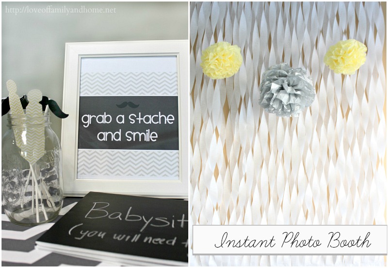 Gray & Yellow Baby Shower Decorating Ideas-Photo Booth