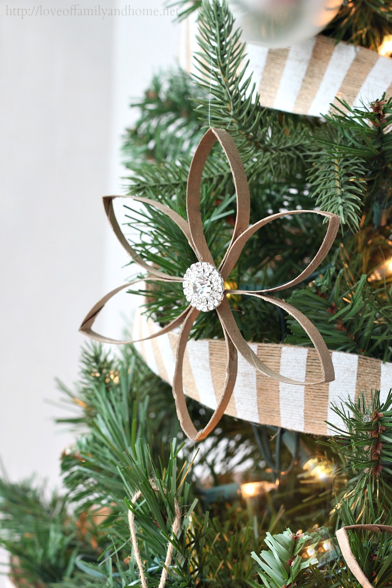 DIY Christmas Ornaments made from Recycled Toilet Paper Rolls