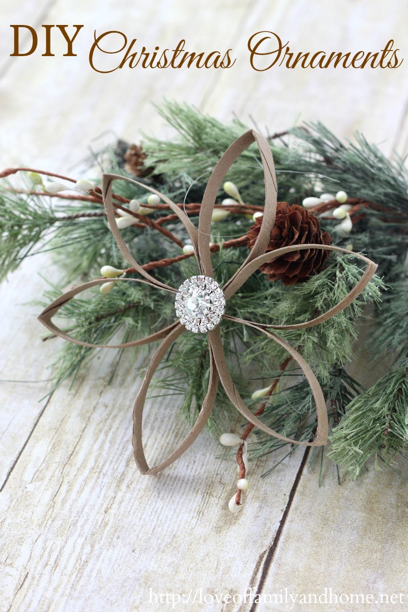 DIY Christmas Ornaments made from Recycled Toilet Paper Rolls
