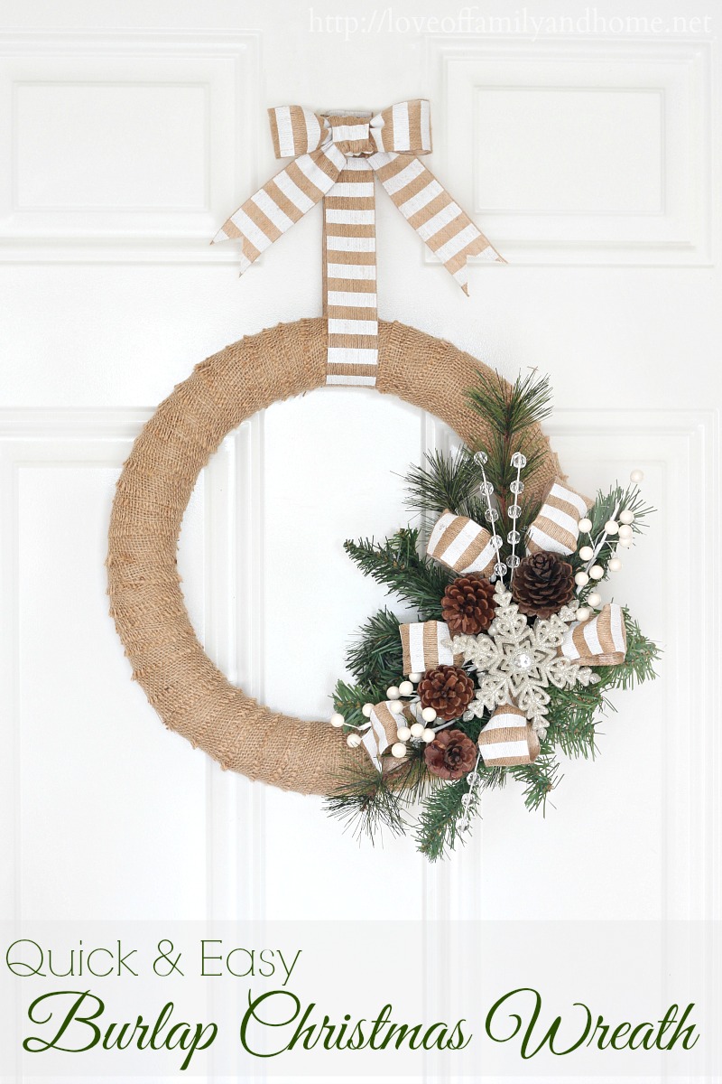 Quick & Easy Burlap Christmas Wreath {Tutorial}