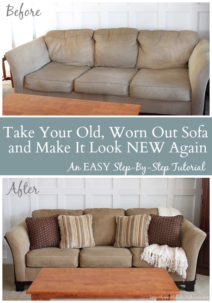 Take That Old, Worn Out Sofa & Make It Look New Again (An EASY step-by-step tutorial)