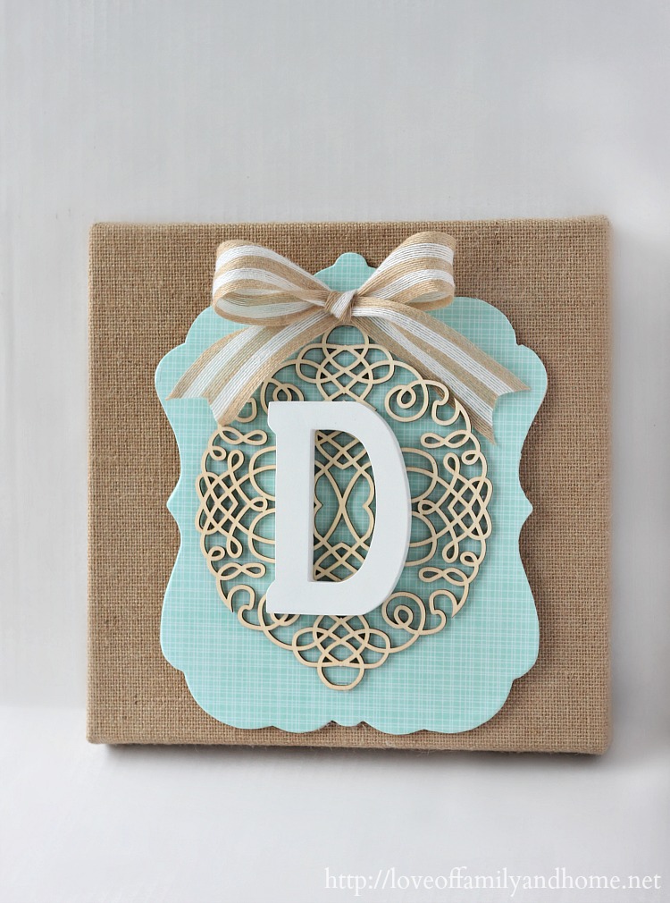 Layered Burlap Monogram 11