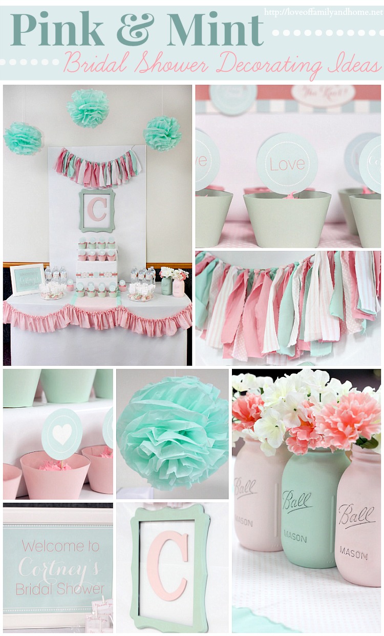 green and pink baby shower