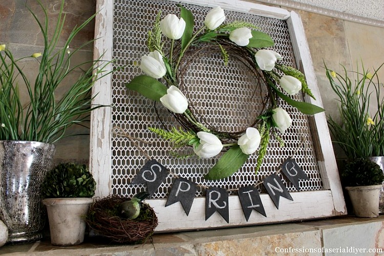 Tulip-Wreath-and-Spring-Mantel-1