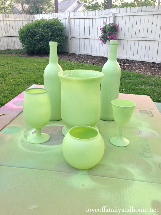 spray painted centerpieces 4