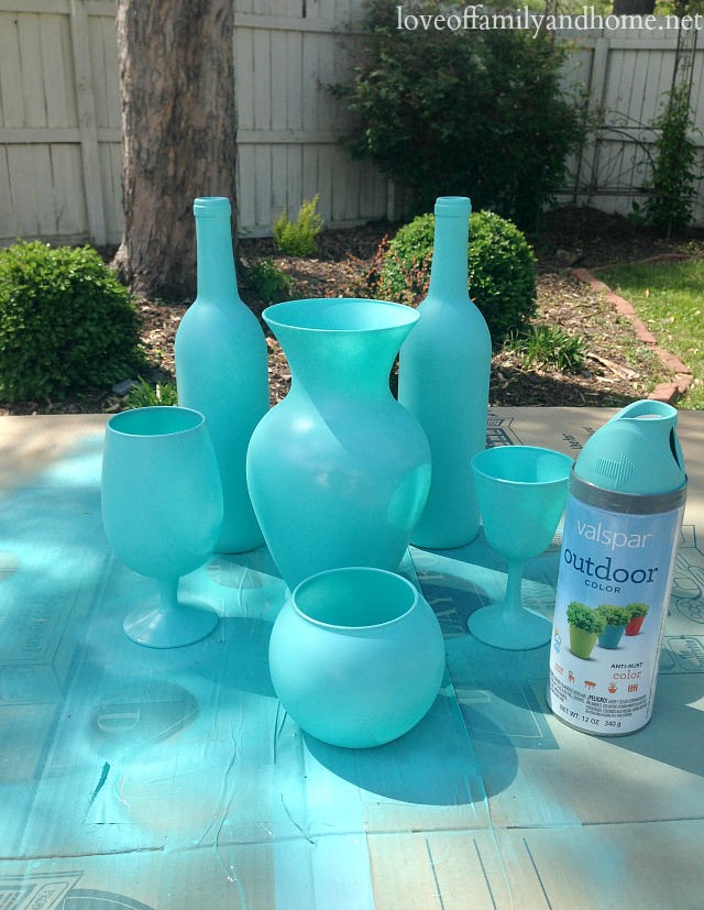 spray painted centerpieces 5