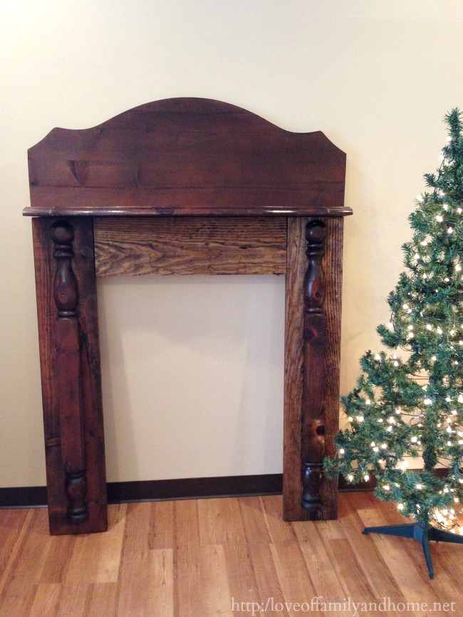 Diy Faux Fireplace Mantel From An Old Bed Love Of Family Home