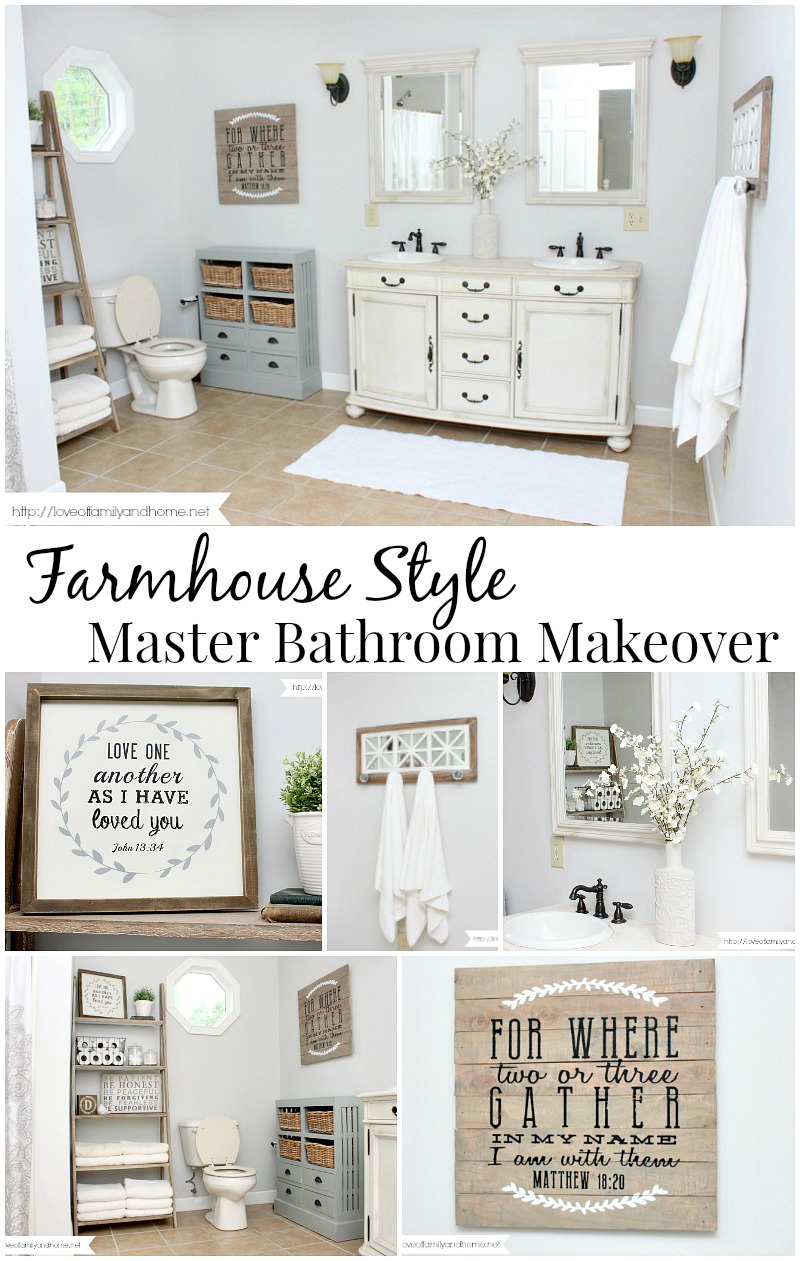 Farmhouse Style Bathroom Makeover  Love of Family \u0026 Home