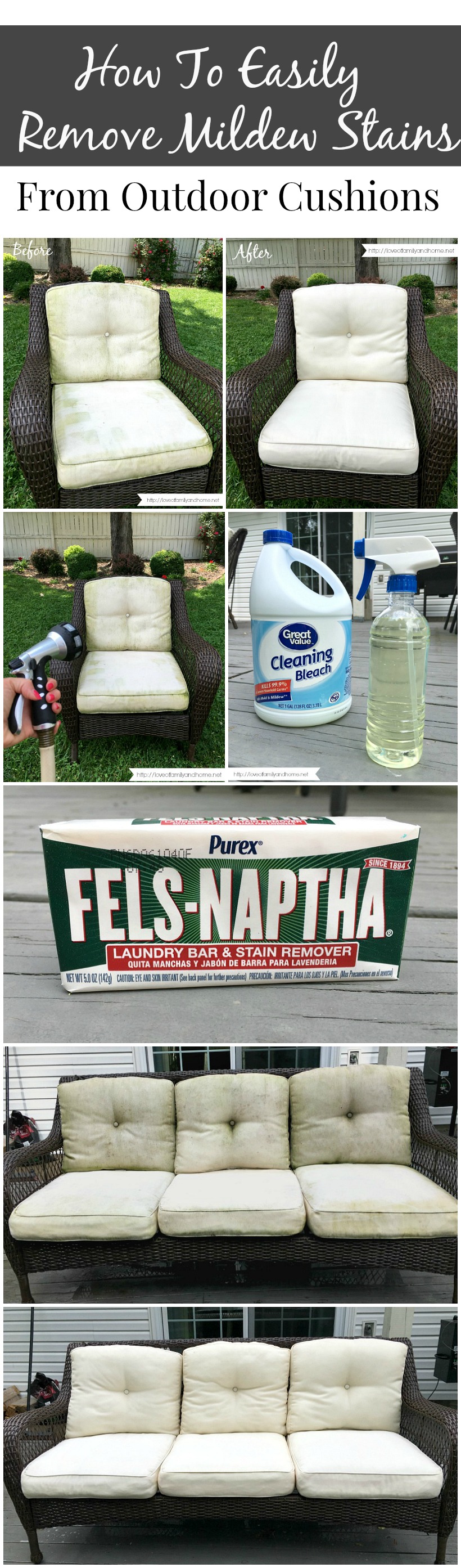 Remove Mildew Stains From Outdoor Cushions, How To Get Mold Out Of Outdoor Cushion Covers